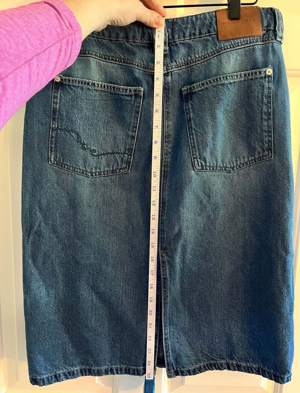 We The Free Women's Denim Midi Skirt 31 with Drawstring Waist - Picture 4 of 7